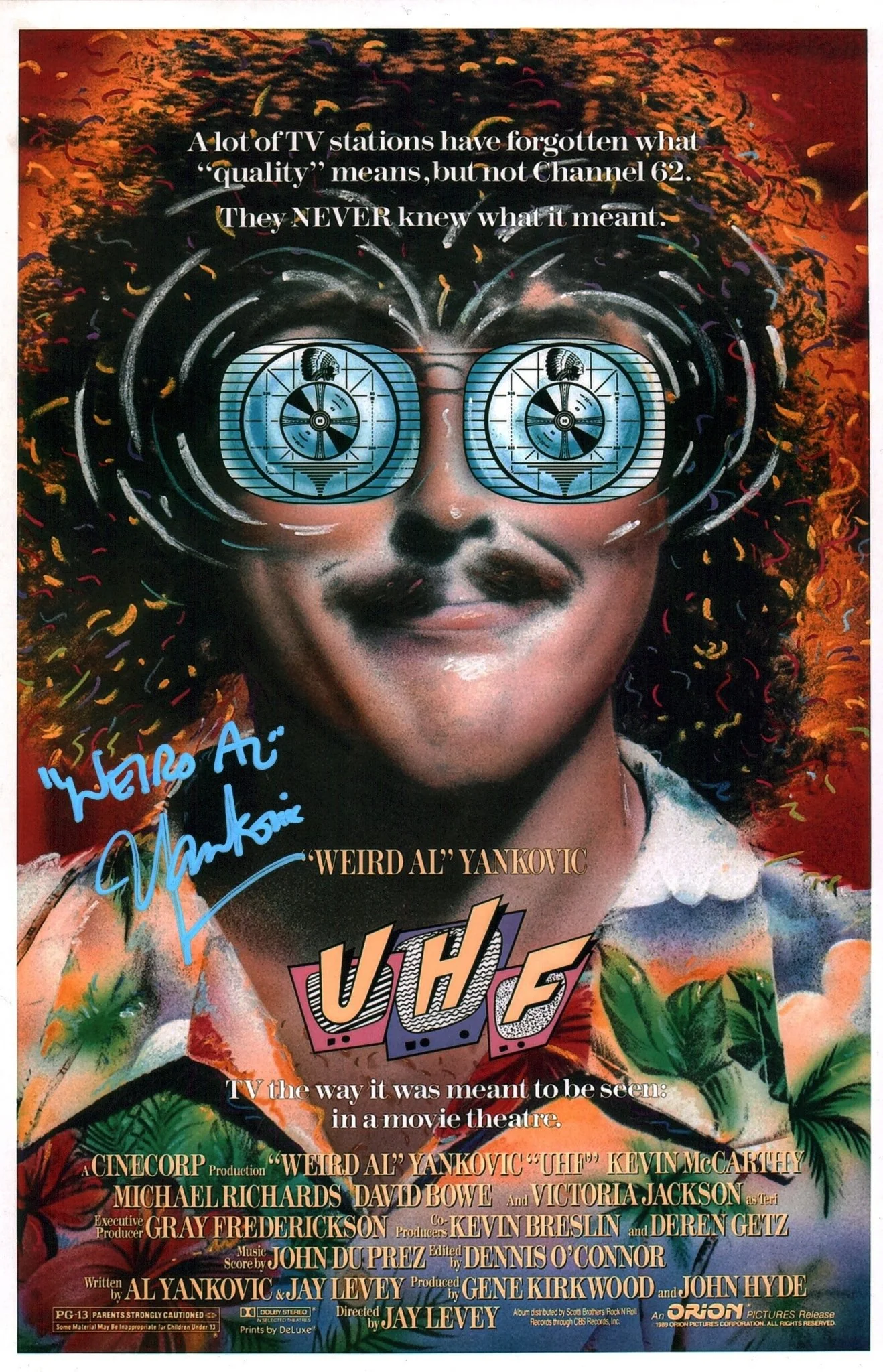 Weird Al Yankovic UHF 11x17 Photo Poster JSA Certified Autograph - Image 3