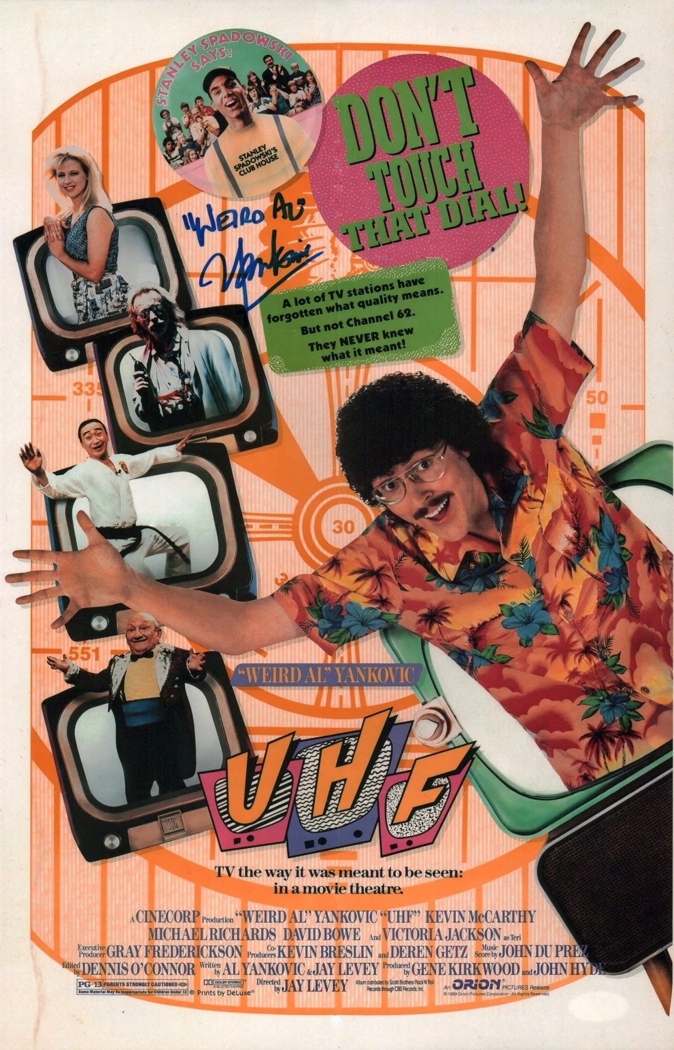 Weird Al Yankovic UHF 11x17 Photo Poster JSA Certified Autograph - Image 2