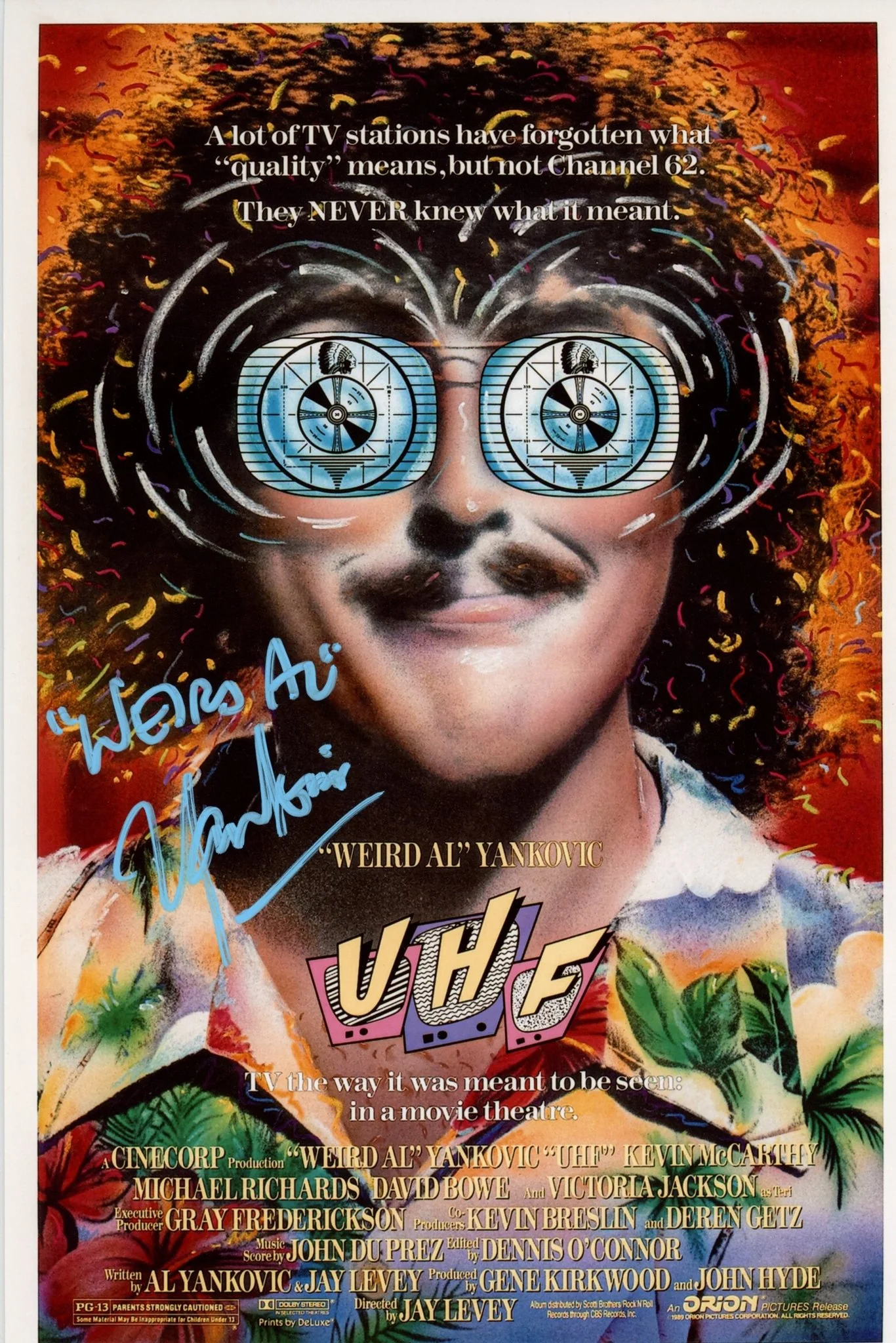 Weird Al Yankovic UHF 8x12 Photo JSA Certified Autograph - Image 3