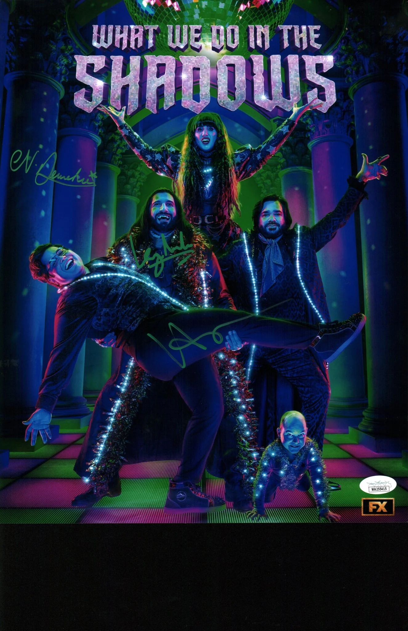 What We Do in the Shadows 11x14 Photo Poster Cast x3 Signed Guillen, Demetriou, Novak JSA Certified Autograph - Image 2
