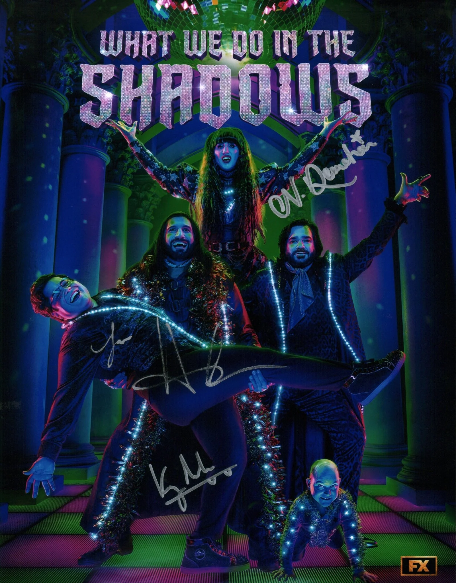 What We Do in the Shadows 11x14 Photo Poster Cast x3 Signed Guillen, Demetriou, Novak JSA Certified Autograph - Image 3