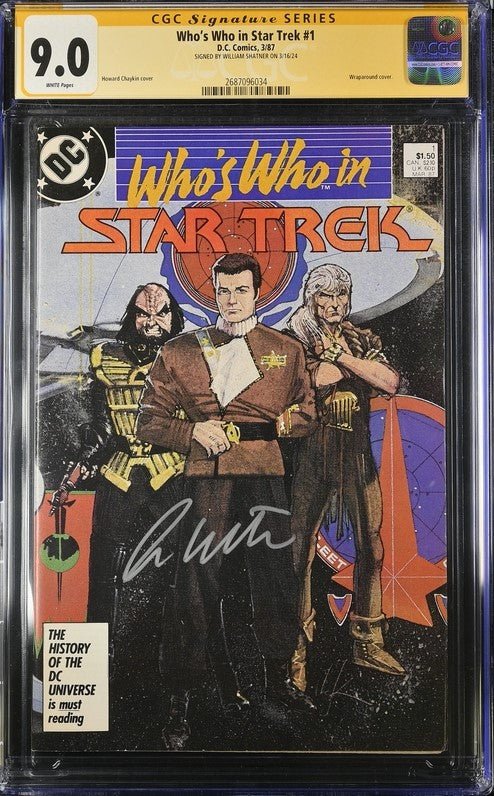 Who's Who in Star Trek #1 DC Comics CGC Signature Series 9.0 Signed William Shatner - Image 2