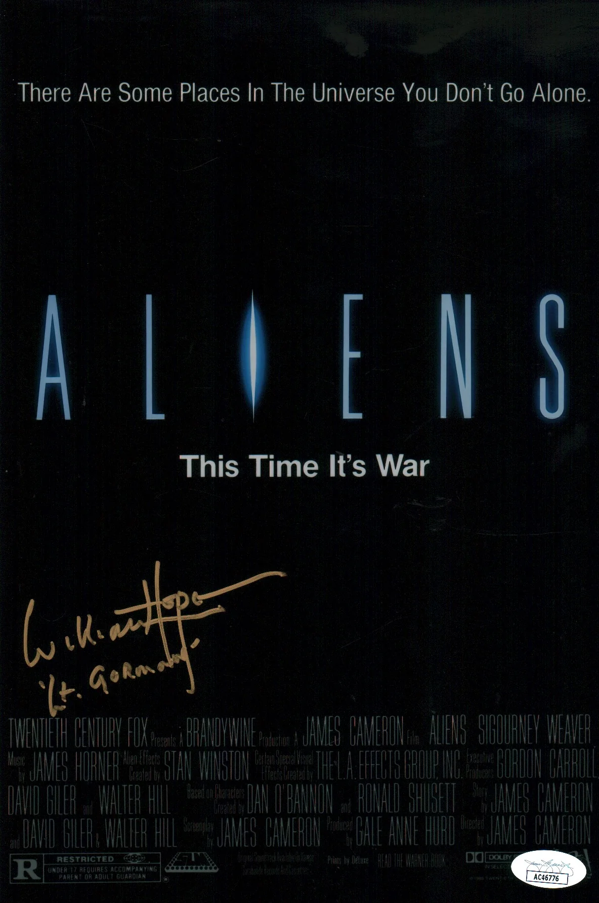 William Hope Aliens 8x12 Photo Signed Autograph JSA Certified COA Auto - Image 2