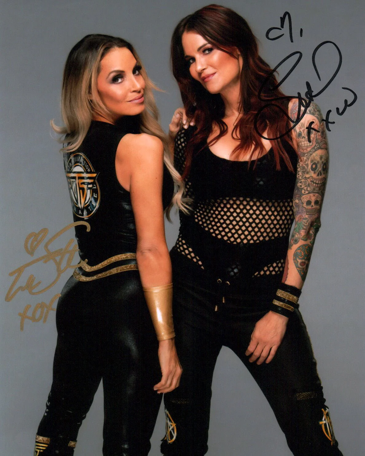 AEW Wrestling 8x10 Signed Photo Cast x2 Trish Stratus Lita JSA Certified Autograph - Image 2