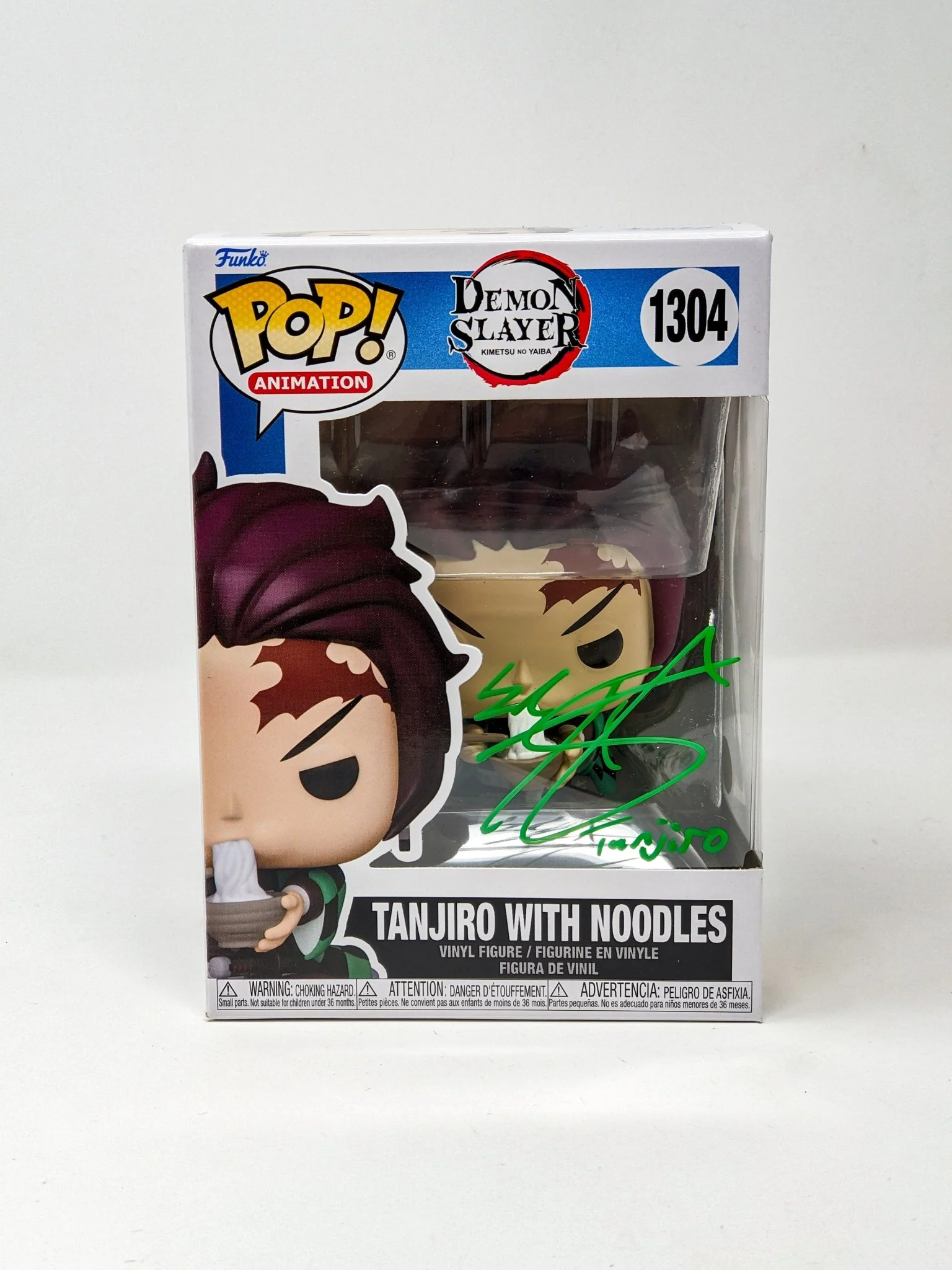 Zach Aguilar Demon Slayer Tanjiro With Noodles #1304 Signed Funko Pop JSA Certified Autograph - Image 3