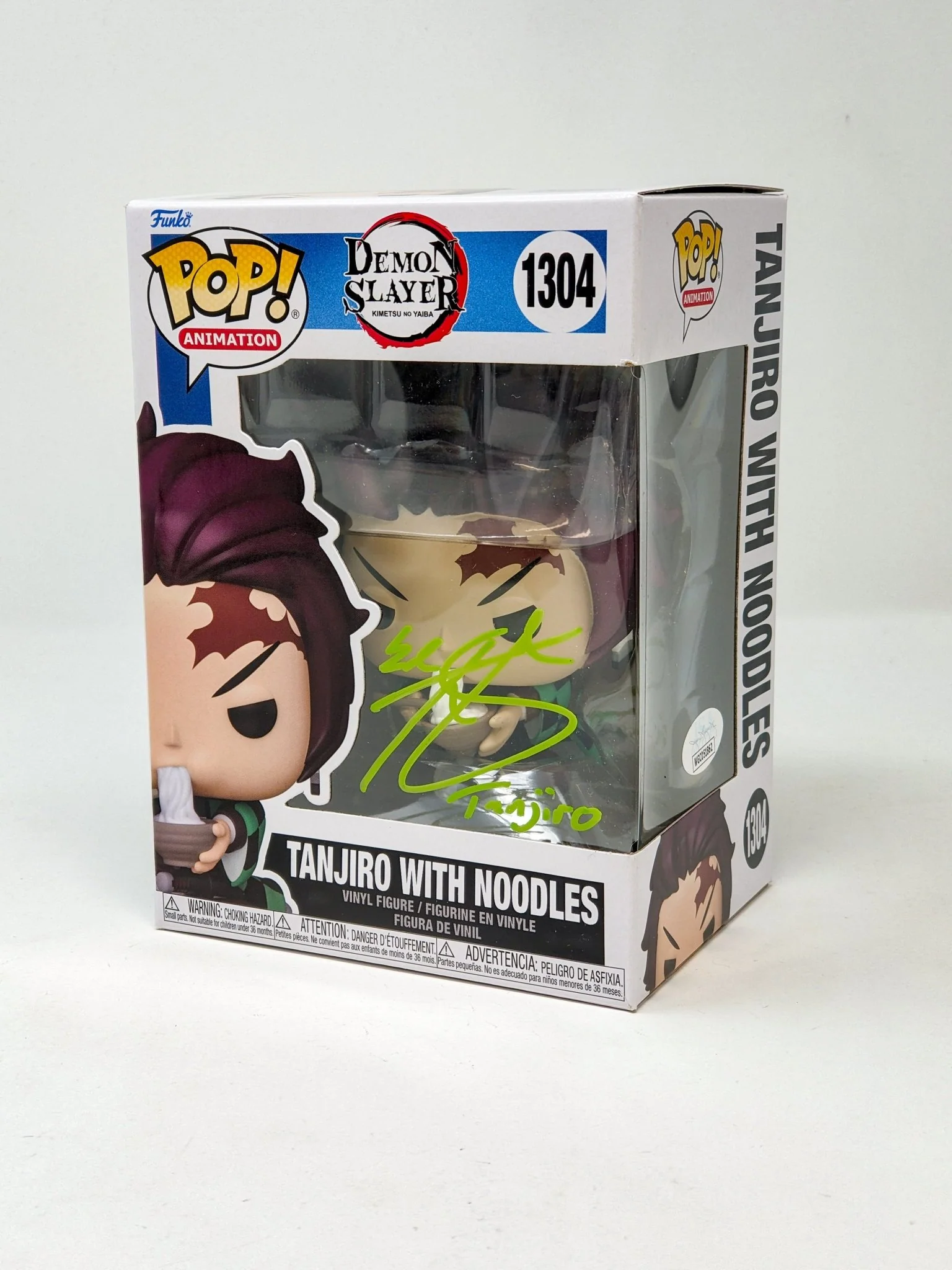 Zach Aguilar Demon Slayer Tanjiro With Noodles #1304 Signed Funko Pop JSA Certified Autograph - Image 6