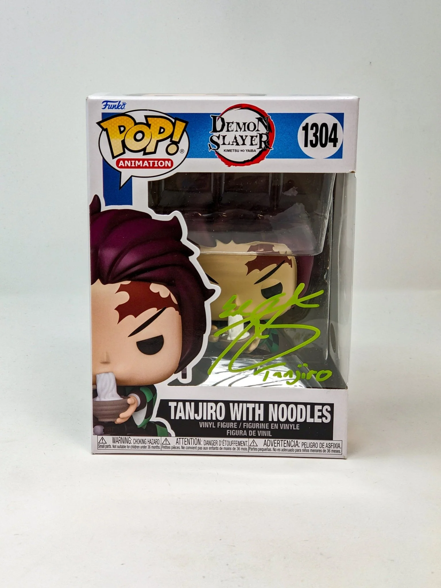 Zach Aguilar Demon Slayer Tanjiro With Noodles #1304 Signed Funko Pop JSA Certified Autograph - Image 7